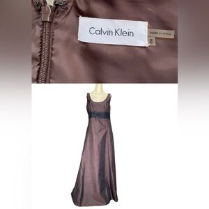 Calvin Klein Chocolate Sleeveless Gown Formal Women’s Long Dress size 8